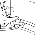 Illustration of Wheel Weight Tool Pro Grade For ClipOn Weights With Safe Plastic Hammer Head in use on a car wheel.