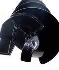 Close-up view of the 8 Inch Post Hole Auger Bit With Power Head Attachment For Gas Post Hole Digger, steel blades, USA made