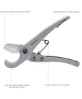 Rugged PEX Pipe Cutter For One Eighth To One Inch Tubing, Quick Clean Cuts With Heat Treated Stainless Steel Blade And Powder Coated Aluminum Body, Spring Loaded Handle For Easy One Hand Use