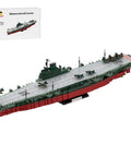 No Cap Wwii Shinano Aircraft Carrier Building Blocks Set, 1/300 scale model featuring detailed aircraft and deck.