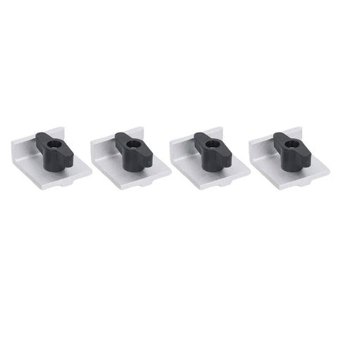 Bidirectional T Track Stop Block 4 Pack Pro Grade Aluminum Alloy With Silver Anodized Finish Low Profile Design For T Track Woodworking Jigs Fixtures