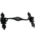 Door Latch Lock 6.6 In Black Birdcage Style Wrought Iron Hook And Eye Latch with mounting hardware, vintage look