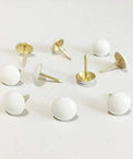 Hella Sturdy White Upholstery Tacks And Decorative Thumbtacks For Sofa Headboards And Furniture Trim With Top Shelf Hardware featuring round white heads