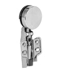 Soft Close Cupboard Hinge Set For Glass Cabinets And Wardrobes, Cold Rolled Steel, 2 Pack With Screws, 50000 Cycle Life, side angle