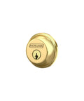 Keyed Single Cylinder Grade One Deadbolt In Bright Brass Finish With Adjustable Backset From Two And Three Eighths To Two And Three Quarters