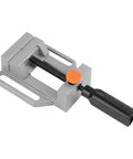 Beefy 2.5 Inch Quick Release Drill Press Vise for Drilling Machine and Milling Projects, Portable Bench Clamp Vise with Rapid Adjust, Heavy Duty Tabletop Vise for Precision DIY Woodworking and Crafts, gray aluminum vise with handle