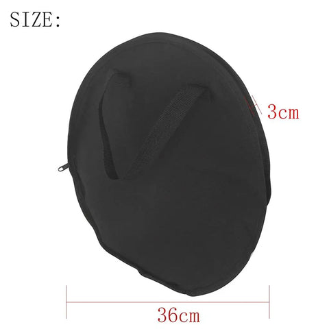 Hella Tough Octopus Practice Pad Storage Bag For 10 Inch Dumb Drum, black oxford cloth, 36cm diameter, 3cm thick.