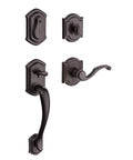 Medina Front Entry Handleset With Interior Lever And SmartKey Deadbolt Rekey Technology Microban Protection Venetian Bronze DIY Friendly