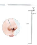 Titanium Insertion Taper for Threadless Body Jewelry, 18G Threadless Piercing Taper Pin for Nostril Piercing, size and use diagram