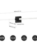 Lit Matte Black Vanity Light Fixture For Bathrooms, 31.6 Inch Modern Wall Sconce With Integrated LED, dimensions shown