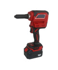 28Mm Brushless Cordless Rivet Gun And Nut Riveter With Pure Copper Motor, red and black, ergonomic design, heavy duty tool for metalwork.