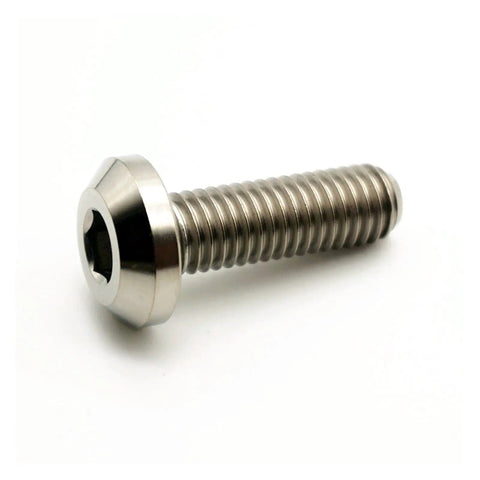 Grade 5 Titanium Hex Socket Screws For Motorcycle Disc Brake Fasteners M6 M8 Custom Bike Modification Bolts side view with hex head.