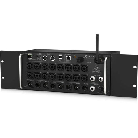 Rear view of the XR18 18-Channel Digital Mixer with 16 Programmable MIDAS Preamps, Built-In Wi-Fi Router, 18x18 USB Audio Interface.
