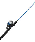 Salt Fisher 33 Spincast Reel And Rod Combo For Saltwater Inshore Fishing, 6 Foot 6 Inch Two-Piece Medium-Heavy Power Rod, Blue And Silver