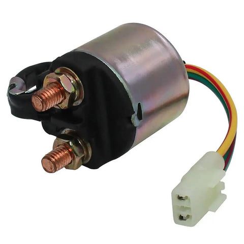 Starter Solenoid Relay For Honda TRX Rancher 350 2000 2006 ATV Replacement Heavy Duty Electrical Switch Fits TRX350 TRX420 TRX400 Foreman Rancher Models Easy Install Reliable Crank Start Performance, silver relay with copper terminals and 3-wire connector
