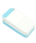 Handmade Scrapbooking One Inch Lever Punch Embossing Tool Dope Little Mini Fancy Punch Oval 25mm, top view in white and blue