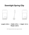 Downlight Spring Clip, Silver PP Plastic Retention Clip for Recessed Lighting Ceiling Fixtures (1 PC) dimensions and design view.