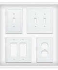 Classic Beaded 3 Pack Outlet Covers And 1 Gang Wall Plates In Pure White For Single Duplex Switches That Gives A Clean Classy Look