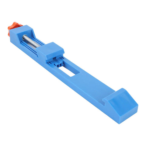 Jiawu Adjustable Circular Saw Base Guide Rail Lightweight Durable ABS Clamp for 4 to 6 inch precision cutting tool in blue.