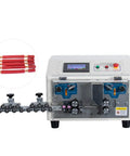 Dead-On Automatic Cable And Wire Cutting Stripping Machine With Slick Touchscreen Interface and multiple settings on display.