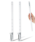 White Adjustable Desk Mount Pegboard Stand Brackets Made Of Iron Sturdy And Reliable Easy Assembly For Organizing Tools And Accessories Over Table Rod Design Two Pack