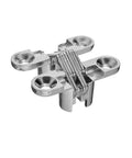 Hidden 180 Degree Zinc Alloy Cross Door Hinge for Cabinets and Furniture, Concealed Invisible Hinge Kit, 1 Piece Silver, hardware view.