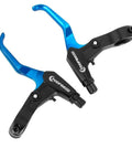 Dual Compatible Brake Lever Set For V Brakes And Disc Brakes, Aluminum Alloy Ergonomic Levers With 22.3mm Mount, Blue Finish