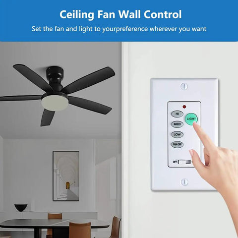 Enhanced Universal Ceiling Fan Wall Control Remote With 3 Speed Regulator And Full Range Dimmer, Transmitter Only, no receiver