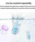 Silicone Sleep Ear Plugs With Killer Noise Reduction NRR 29 dB submerged in water illustrating washability and durability.