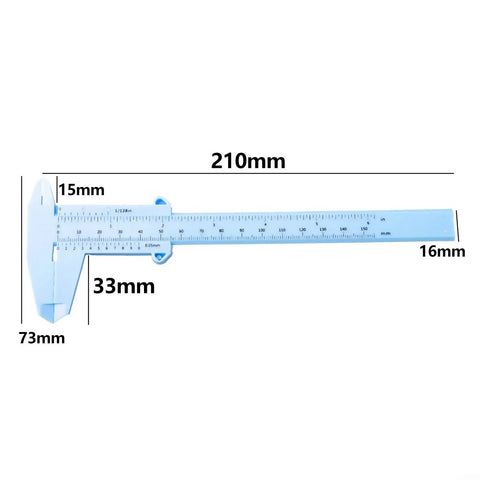 Ultra Precise Vernier Caliper 0 To 150mm Sliding Gauge With Double Scale, blue, dimensions shown