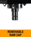 10 Ton Hydraulic H Frame Shop Press Workhorse removable ram cap detail for metalworking