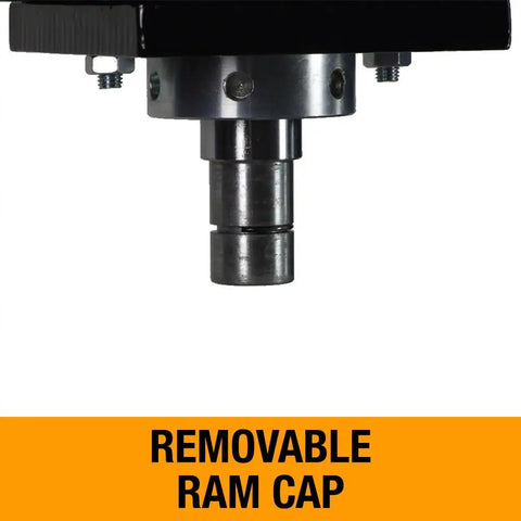 10 Ton Hydraulic H Frame Shop Press Workhorse removable ram cap detail for metalworking