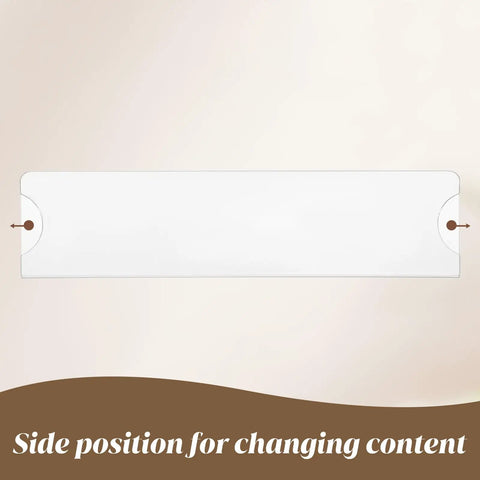 Crystal Clear Acrylic Wall Name Plate Holder 2 x 8 Inch Pack of 20 with side opening for easy content change