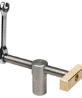 Professional Grade Woodworking Table Vise With Tenon Stop Strip Rock Steady Bench Fixture For Hardcore Carpenter And Machinist Shop Rig Built Tough Brass Workshop Clamp with brass and steel components.