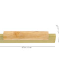 Sleek Dope Solid Wood Cabinet Pull Handle Set For Cabinets, 96mm Aluminum Wood Bar Pull With Gold Finish, top view with dimensions