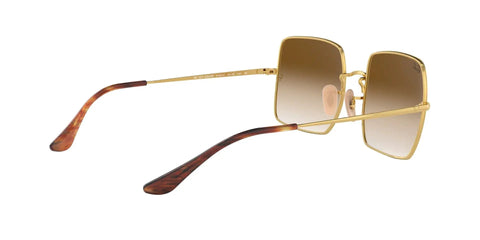 Women's Square Sunglasses With 100% UV Protection, Gold Frame And Clear Gradient Brown Lenses, 54mm, Prescription Ready Sunnies, side view