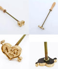 Branding Iron Kit For Wood And Leather Projects, Pro Grade Personalized Copper Heat Stamp with heart design and wooden handle