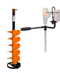 Ice Auger Nylon Flighting Combo With Universal Drill Adapter and 14 Inch Extension, 33 Inch Shaft, shown next to drill setup