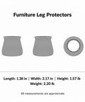 Eight Pack PU Leather Furniture Leg Protectors Designed For Easy Glide Across Hardwood And Tile Surfaces Gray Floor Pads displayed side view.
