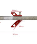 Top Shelf Woodworking Center Finder And Circle Scribe Packed With 45 90 Degree Layout Marks Plus Magnetic Measuring Tool, 12.7 inch aluminum ruler.