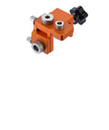 3 In 1 Wood Joinery Drill Jig Set Adjustable Hole Locator Puncher Furniture Assembly Guide showing orange jig with precision knobs.