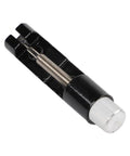 Watch Link Remover Tool With Micro Adjustment Slider for Stainless Steel Bands, close-up of black and silver tool.