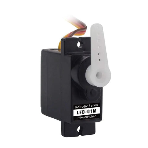 9G Metal Gear Micro Servo Motor For Robot DIY Projects Anti Blocking LFD 01M with control arm and wires visible