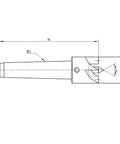 BMWOOD 4-prong spring-loaded spur drive center with 2MT shank and 1-inch diameter, side view.