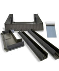 Heavy Duty Deck Mount Skylight Flashing For High Profile Tile Roofs components including sealed flap and underlayment rolls.
