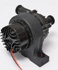 Compact Pwm Water Pump 12 Volt Electric Coolant Circulator for No Sweat Engine Bay Cooling showing black casing and wiring.