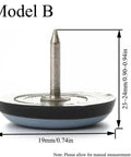 Close-up of a 19mm screw-in furniture glide with dimensions, part of a 24 Pack 19mm Round Screw-In Furniture Glides With Nail Covers For Chairs And Tables, No-Squeak Noise-Reducing Pads For Quiet, Smooth Moves On Wood, Tile, And Carpet Floors.