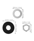 Quartz Clock Nut and Washer DIY Repair Kit 10 Sets With Metal and Rubber Components For Stable Performance, Precise Assembly, And Easy Wall Clock Mechanism Replacement ring and nut parts