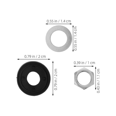 Quartz Clock Nut and Washer DIY Repair Kit 10 Sets With Metal and Rubber Components For Stable Performance, Precise Assembly, And Easy Wall Clock Mechanism Replacement ring and nut parts