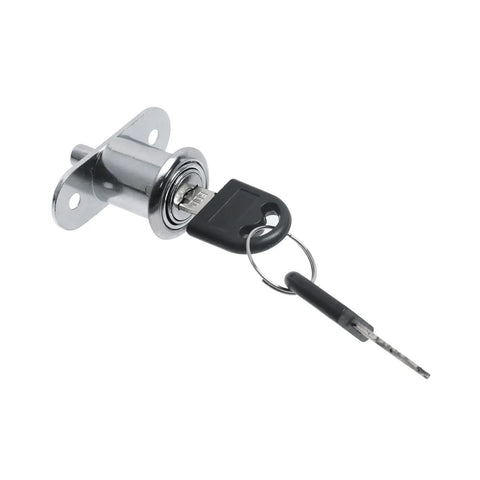 Rock Solid Zinc Alloy Push Plunger Cabinet Lock Set Keyed Alike Four Pack Smooth Chrome Finish with key.